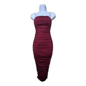 ​Oh Polly Ruched Bodycon Midi Dress UK 6 US 2